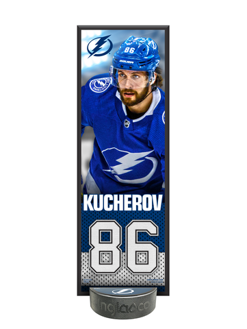 NHLPA Nikita Kucherov #86 Tampa Bay Lightning Deco Plaque And Hockey Puck Holder Set